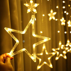 Christmas Window Star Lights, 30 LEDs Battery String Lights with Timer