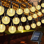 60 LED Solar Crystal Ball String Lights, 36ft White