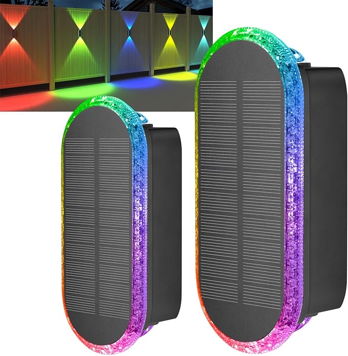 Solar Fence Lights – 4 Pack, 3 Color Options