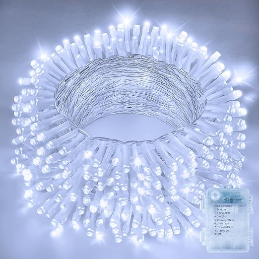 Battery Fairy Lights – 10m, 100 LEDs, 8 Modes, Timer, Waterproof Warm White