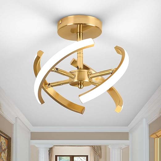 Curved LED Ceiling Light – 22W Cool White, Silver