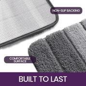 DEXI Extra Soft Microfiber Bath Mat 50x80cm – Absorbent Non-Slip Washable Rug, Grey