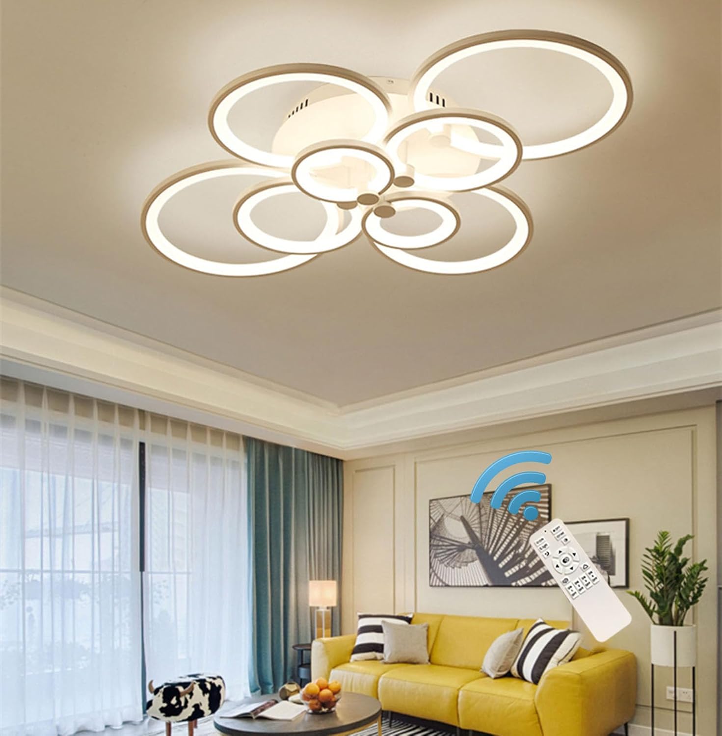 Modern Dimmable LED Ceiling Light – 36W Flush Mount for Home Interiors