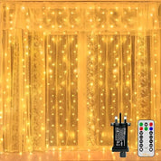 300 LED Curtain Fairy Lights Warm White for Indoor Outdoor
