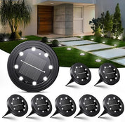 Solar Ground Lights 8‑Pack – IP68 Waterproof Pathway Lights
