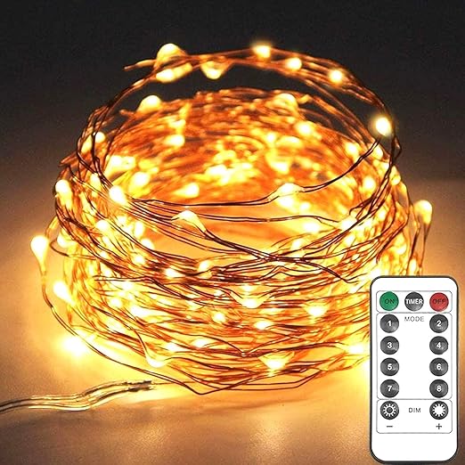 20M 200 LED Fairy String Lights – USB, Remote, 8 Modes, Warm White