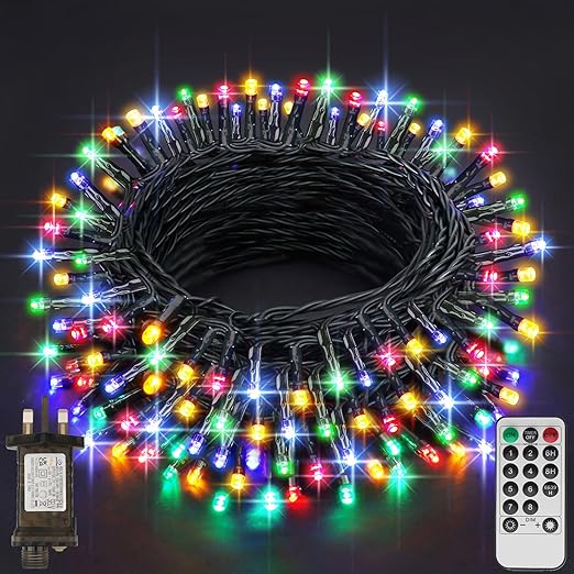 29.2M 220 LED Plug-in Fairy String Lights – Warm White, Remote, 8 Modes