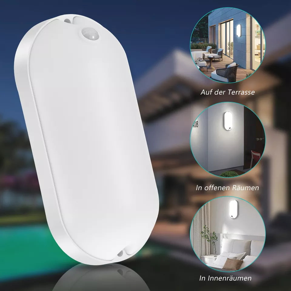 LED PIR Motion Sensor Outdoor Wall Light – Waterproof Security Lamp