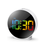 Curved LED Digital Alarm Clock with Dual Alarms, Snooze & 4-Level Brightness