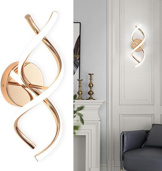 Modern Chrome Spiral LED Wall Lamp – 24W Cool White Light