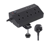 Desk Power Socket with USB C Fast Charging, 3M Extension Lead with Clamp