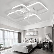 LED Ceiling Light with Remote – 4 Square Black Modern Chandelier