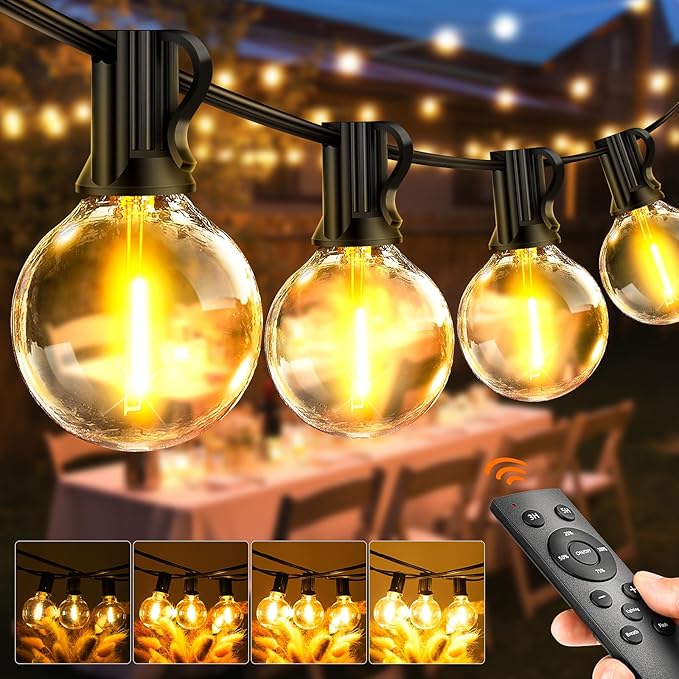 65.5ft Outdoor Festoon Lights with Remote & Timer