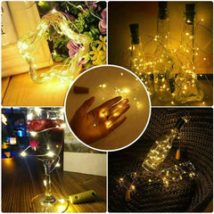 Buy 6, Get 6 Free - Battery-Operated Cork Shaped Bottle String Lights (20 LEDs, 2M) for Weddings & Parties