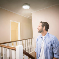 Wireless Motion Sensor Ceiling Light - Battery Powered, 80 LED, 400LM - Ideal for Bathroom, Garage, Hallway, Laundry, Stairs