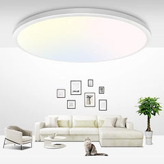 15W Flush Mount LED Ceiling Light – Brushed Nickel, 3 CCT