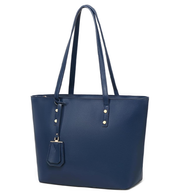 Women’s Large Faux Leather Tote Bag – Soft Handbag for Work & School, Blue