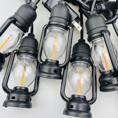 5M Outdoor Festoon Lights - 10 Edison Bulbs, Warm White 3000K, Long Bright Glow