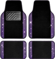 Luxury Bling Diamond Car Floor Mats – 4PCS Sparkly Rhinestone Waterproof Set for Cars, SUVs & Vans (Black Silver)