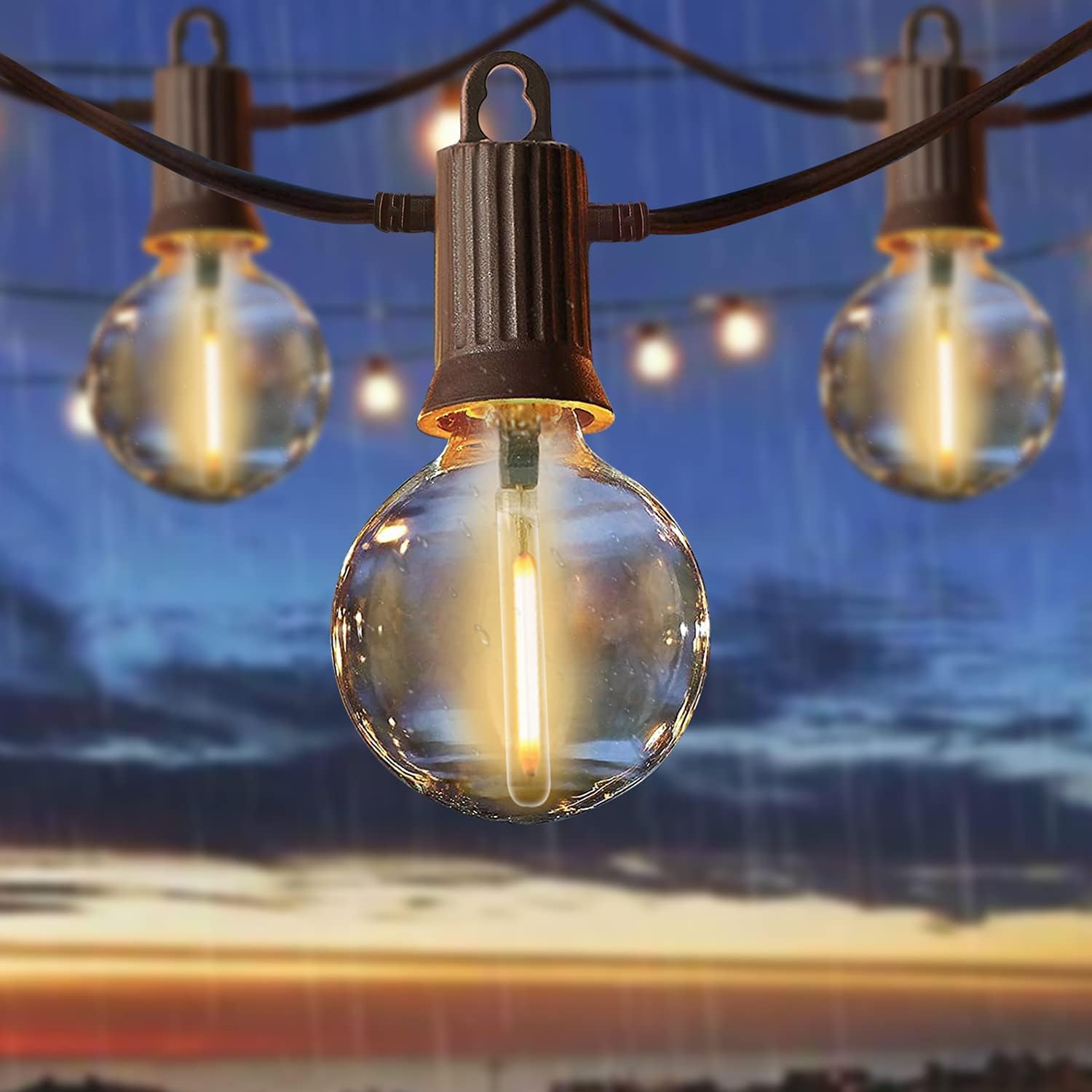 Festoon Lights with G45 LED Filament Bulbs, E12 Base, 7.5m String, 25 Bulbs, 20W, 3000K Warm White