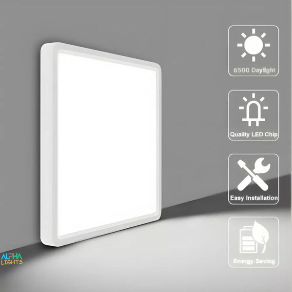 18W LED Ceiling Light 12 inch Square, 6500K Cold Light Super Bright Ceiling Lights