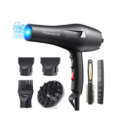 Professional Ionic Hair Dryer – Fast Drying, 2 Speed 3 Heat, Diffuser & Nozzle Set