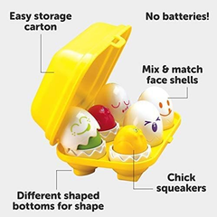 Toomies Hide & Squeak Eggs – Baby Shape Sorter & Sensory Toy, 6–36 Months