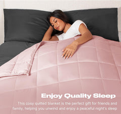 Brentfords 8kg Weighted Blanket – Blush Pink King Size, Calming Stress Relief for Adults, 150x200cm