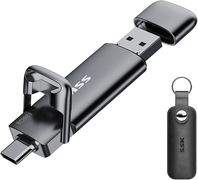 s USB 3.2 Gen2 Solid State Drive, Type-C + USB-A External SSD Stick for Phone, Laptop & Tablet