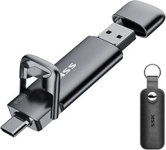 128GB USB-C Dual Flash Drive – 550MB/s USB 3.2 Gen2 Solid State Drive, Type-C + USB-A External SSD Stick for Phone, Laptop & Tablet