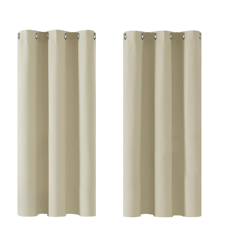 Light Grey Thermal Blackout Curtains – Eyelet Window Drapes 42x54 Inch, 2 Panels