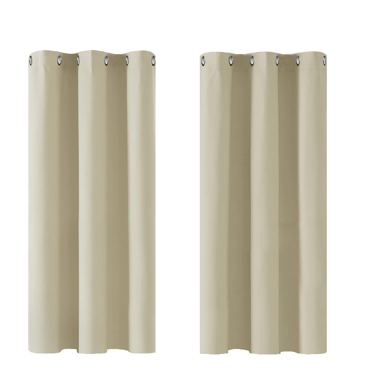 Light Grey Thermal Blackout Curtains – Eyelet Window Drapes 42x54 Inch, 2 Panels