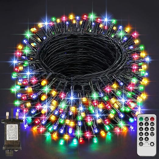 29.2M 220 LED Plug-in Fairy String Lights – Warm White, Remote, 8 Modes