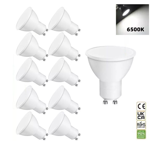 10x LED GU10 Light Bulbs 5W/7W – Energy-Saving 120° Spotlight, Warm White, Cool White, Daylight