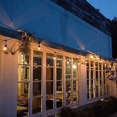 Outdoor Lights Mains Powered, 48FT LED S14 Shatterproof Festoon Lights with 15 LED Bulbs