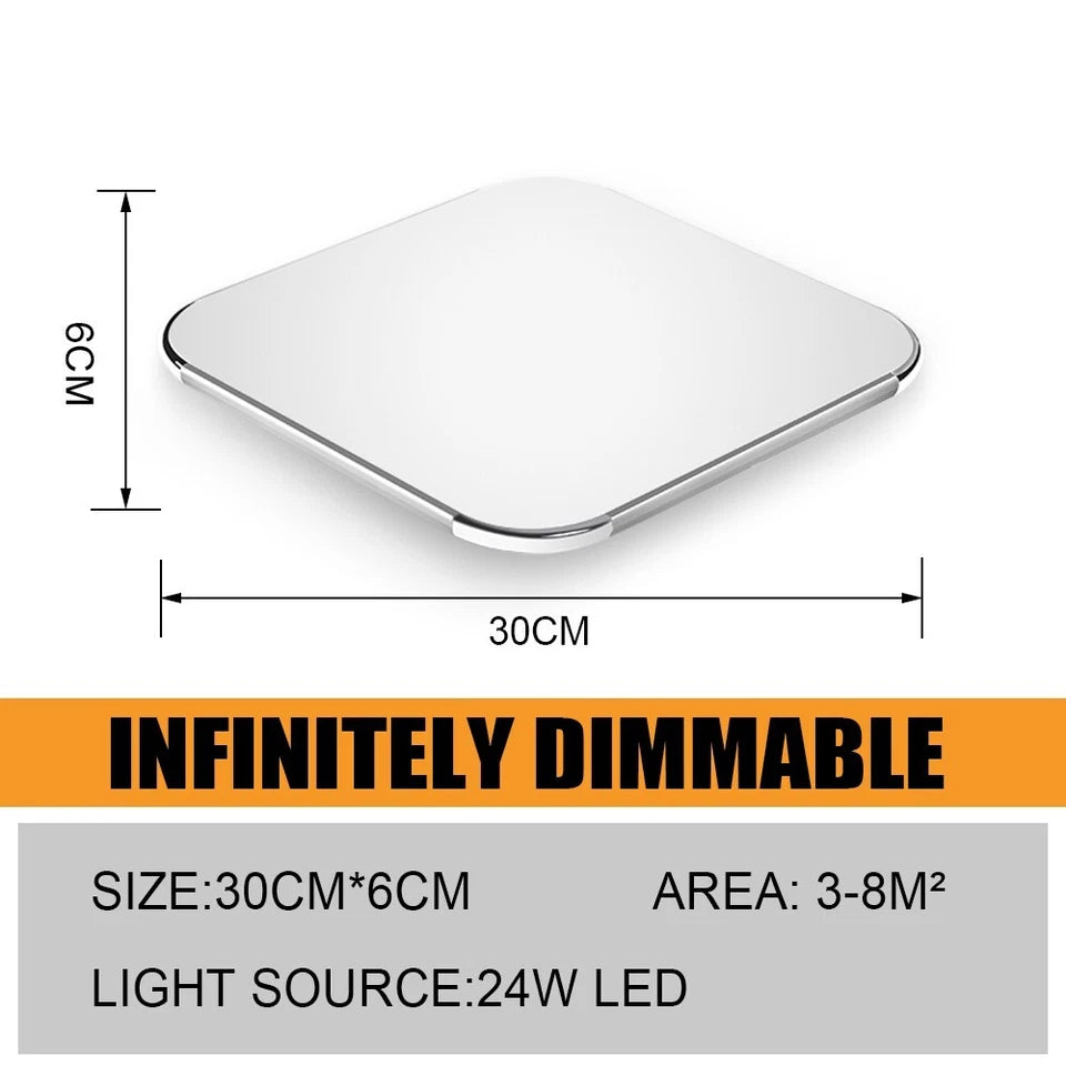 Modern 24W Dimmable LED Ceiling Light with Remote