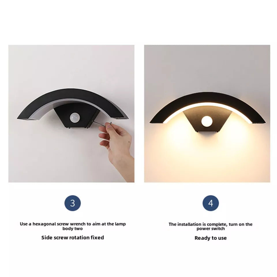 Modern Outdoor LED Wall Light with Motion Sensor