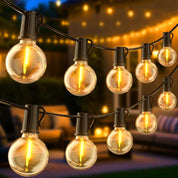 56FT Solar Garden Festoon Lights with Remote