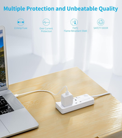 2 Way Extension Lead with Individual Switches, 1.5M Cable, Wall Mountable