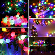 12M 100 LED Battery Operated Multicolor Globe Fairy Lights