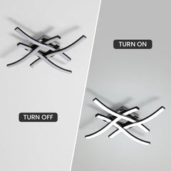 LED Ceiling Light 36W, Stylish Curved Design with 4 LED Boards, Cool White 6500K – Modern Ceiling Lamp for Living Room, Bedroom, Kitchen