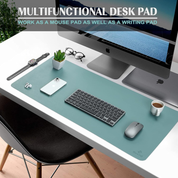 Large PU Leather Desk Mat 80x40cm – Laptop, Keyboard & Mouse Pad, Green