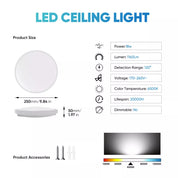 Round LED Ceiling Light Panel – Modern Waterproof Downlight