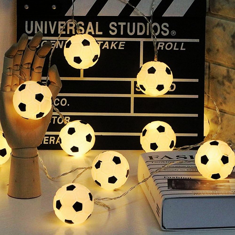 3M 20-LED Warm White Football String Lights with 8 Modes & Remote Control | Indoor Decor Lighting