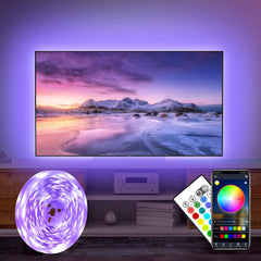 LED TV Backlight - 2.5M USB RGB Strip Lights with Remote & Music Sync for 40-60 Inch TVs