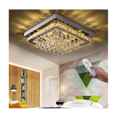 Modern LED Square Pendant Light for Elegant Interiors-Crystal Flush Mount Ceiling Chandelier