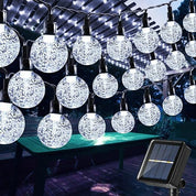 60 LED Solar Crystal Ball String Lights, 36ft White