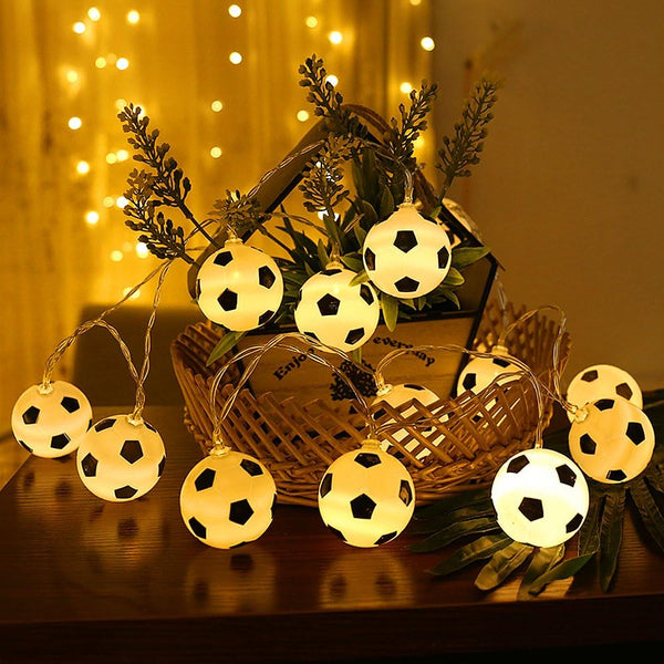 3M 20-LED Warm White Football String Lights with 8 Modes & Remote Control | Indoor Decor Lighting