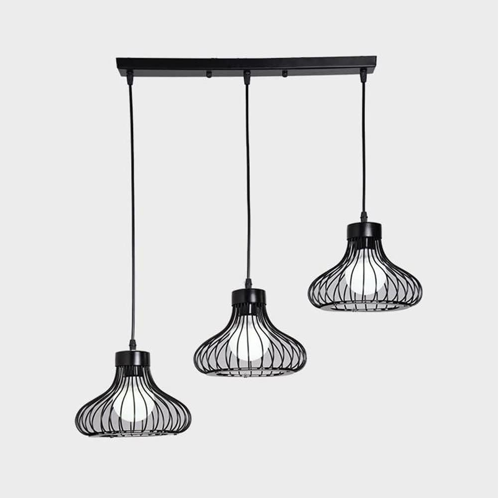 Industrial Retro Cage Ceiling Pendant Light, Vintage Hanging Lighting Fixture for Kitchen, Dining, and Loft Spaces