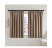 Thermal Blackout Pencil Pleat Curtains – 90x54 Inch Grey Drapes, 2 Panels